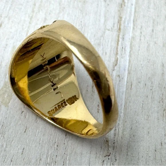 SUAREZ 18K Emerald school ring, University de la Salle, 5.1g